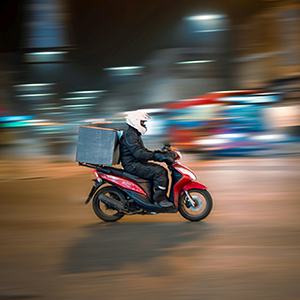 Express delivery by LAN Courier Services motorbike courier